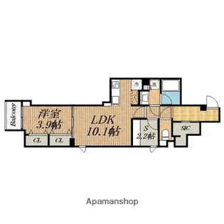 アーバネックス堺筋本町【11階】の間取り