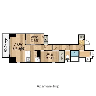 アーバネックス堺筋本町【14階】の間取り