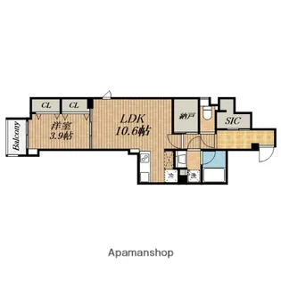 アーバネックス堺筋本町【3階】の間取り