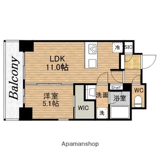 JP noie 上町台龍造寺【9階】の間取り