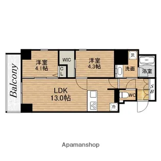 JP noie 上町台龍造寺【5階】の間取り