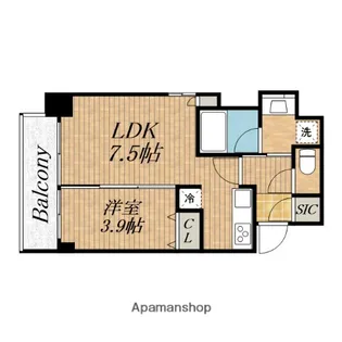 京町堀ビューアパートメント【7階】の間取り