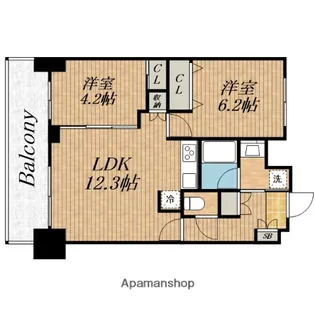 京町堀ビューアパートメント【12階】の間取り