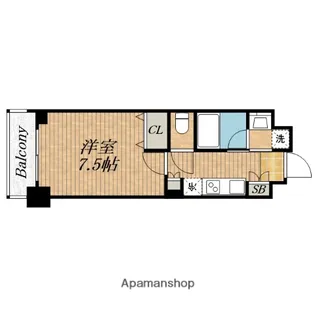 京町堀ビューアパートメント【3階】の間取り