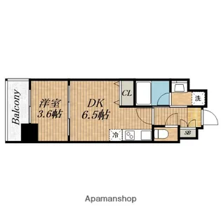 京町堀ビューアパートメント【3階】の間取り
