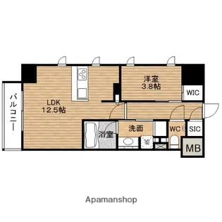 ザ・パークハビオ谷町六丁目クロス【2階】の間取り