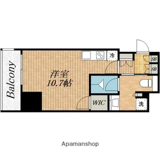 ザ・パークハビオ谷町六丁目クロス【10階】の間取り