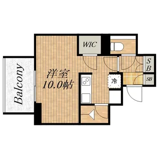 ザ・パークハビオ谷町六丁目クロス【14階】の間取り