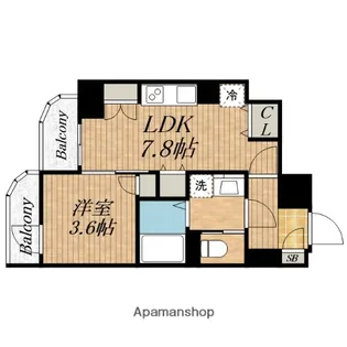ALZA北浜【10階】の間取り