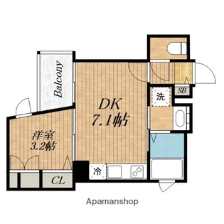 ALZA北浜【6階】の間取り