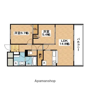 グランデ紫陽花【3階】の間取り