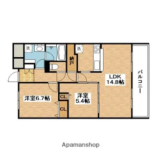 グランデ紫陽花【1階】の間取り