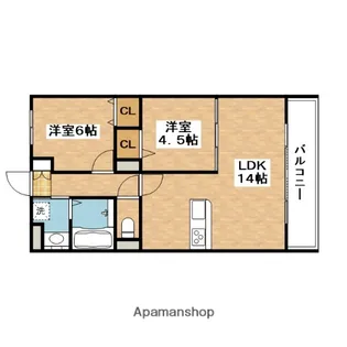 ソシア千里丘【6階】の間取り