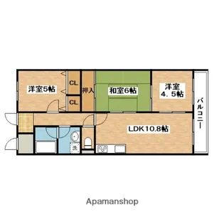 シャルム千里丘【1階】の間取り