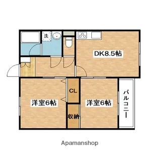 キープロハイツⅡ【2階】の間取り