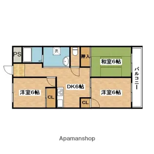 千里山アカシヤハイツ【3階】の間取り