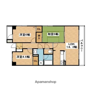 吹田野村ハイツ【3階】の間取り