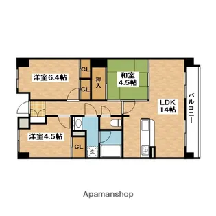 吹田野村ハイツ【3階】の間取り