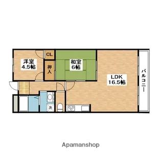 パールマンション【6階】の間取り