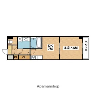 1DKの間取り画像