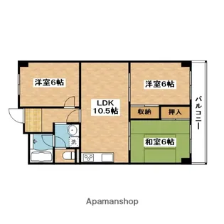 オークヴィラ村上【3階】の間取り