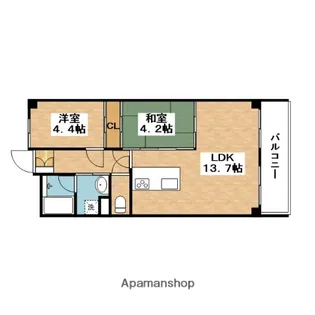 オークヴィラ村上【1階】の間取り