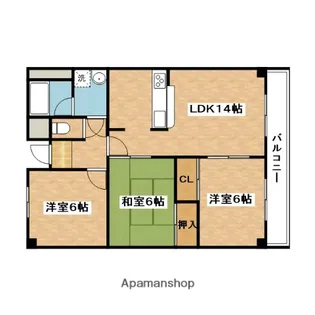 三杉プチシャトー【4階】の間取り