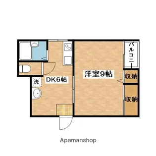 1DKの間取り画像