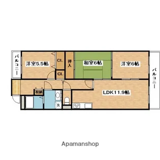 3LDKの間取り画像