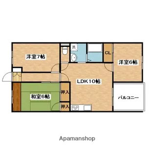 東佐井寺ハイツ【2階】の間取り