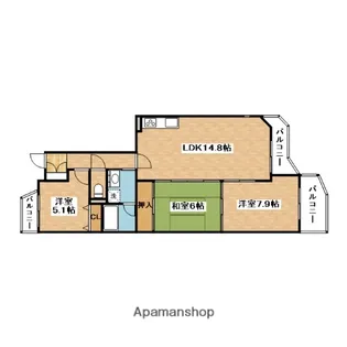 エスポワール中内【3階】の間取り