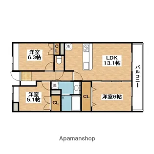 千里丘レジデンス【2階】の間取り