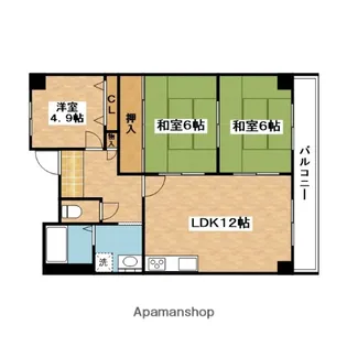 オークヴィラ上山手【4階】の間取り