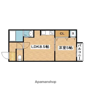 ミッドコート岸部【2階】の間取り