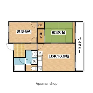 サンハイツ原【3階】の間取り