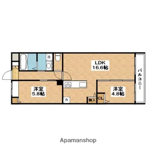 ガルデン穂波【3階】の間取り