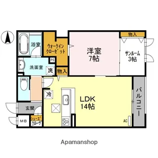 AUVERGNE SEYBE【1階】の間取り