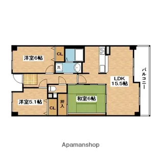 カルムフォーレ千里山【5階】の間取り