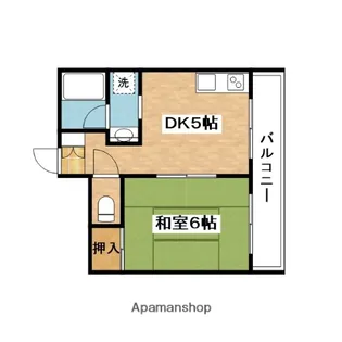 1DKの間取り画像