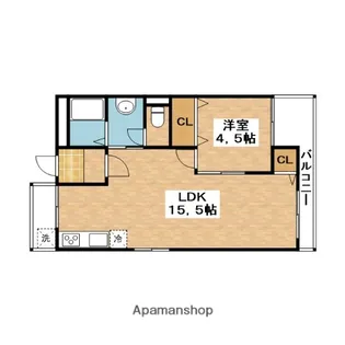 長野コーポB棟【1階】の間取り