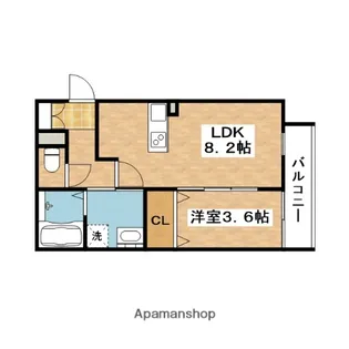 プライムコート豊津【3階】の間取り