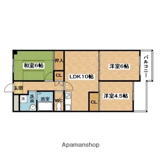 旭シックス【601号室】の間取り