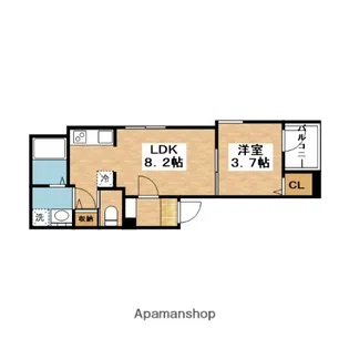 ハーモニーテラス南高浜町【3階】の間取り