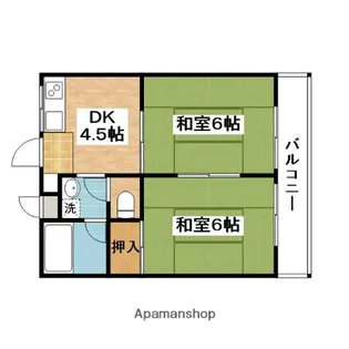 MJハイツ東別府【1階】の間取り