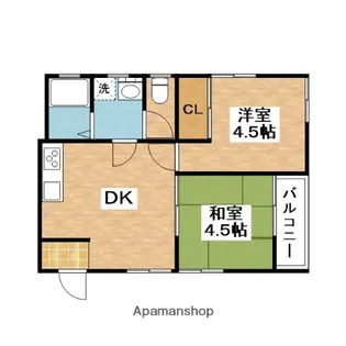 イーストヴィレッジ山田【1階】の間取り