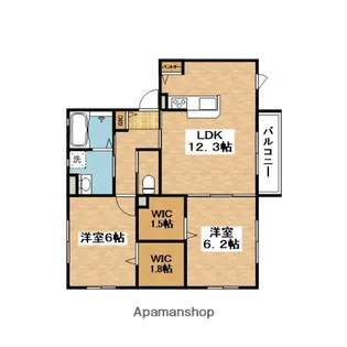 ラシーネ山田東 B棟【2階】の間取り