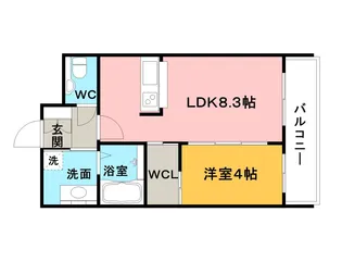 ヴェルドゥール南茨木【9階】の間取り