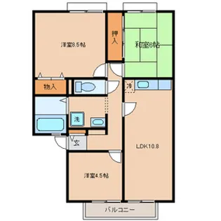 エクセル南茨木【2階】の間取り