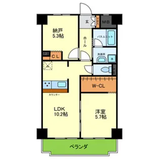 豊里アーバンハイツ【2階】の間取り