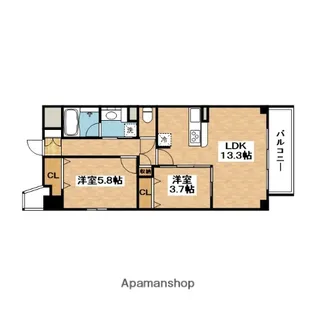 コモド江坂【2階】の間取り